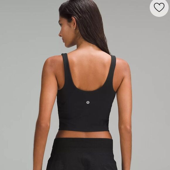 Lululemon Women’s 10 Align Tank Solid Black Fitted Crop Padded Basic Trendy New - Picture 7 of 10